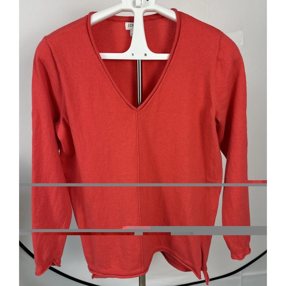 J Crew Knit Sweater Long Sleeve Crew Neck Wool Blend Red Women's Large